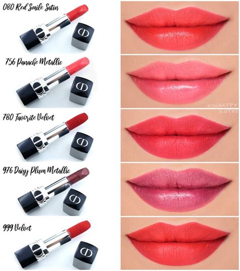 rouge dior swatches|Dior rouge lipstick shades.